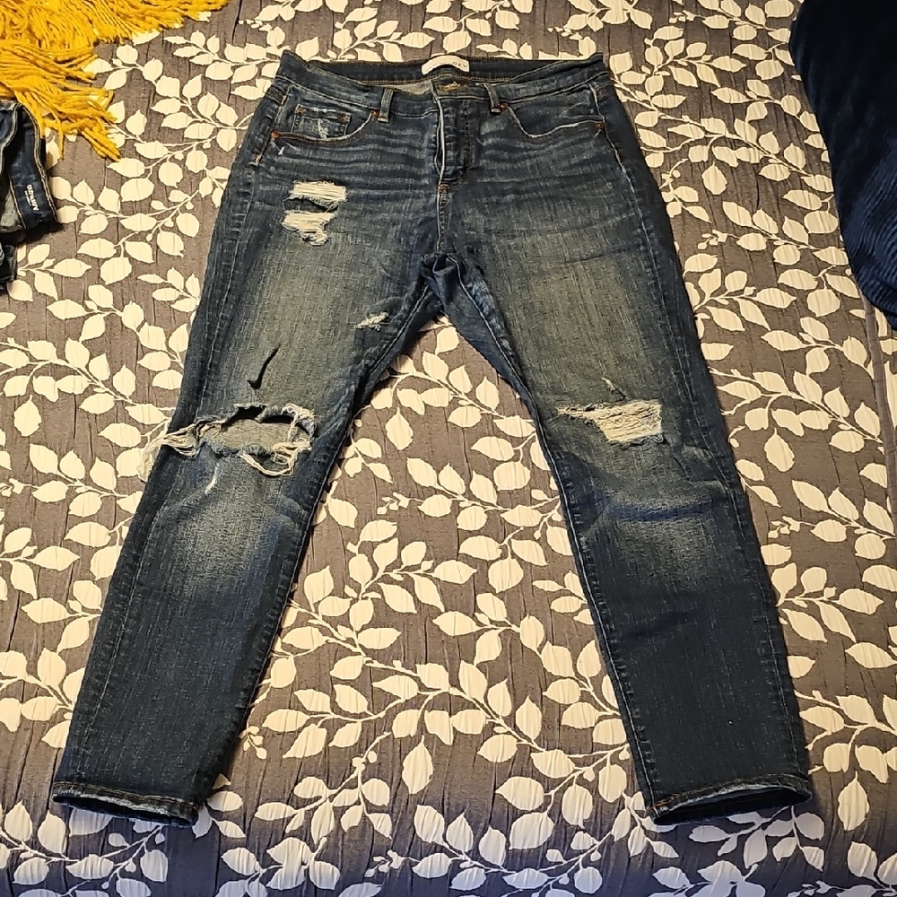 Loft Distressed Blue Jeans